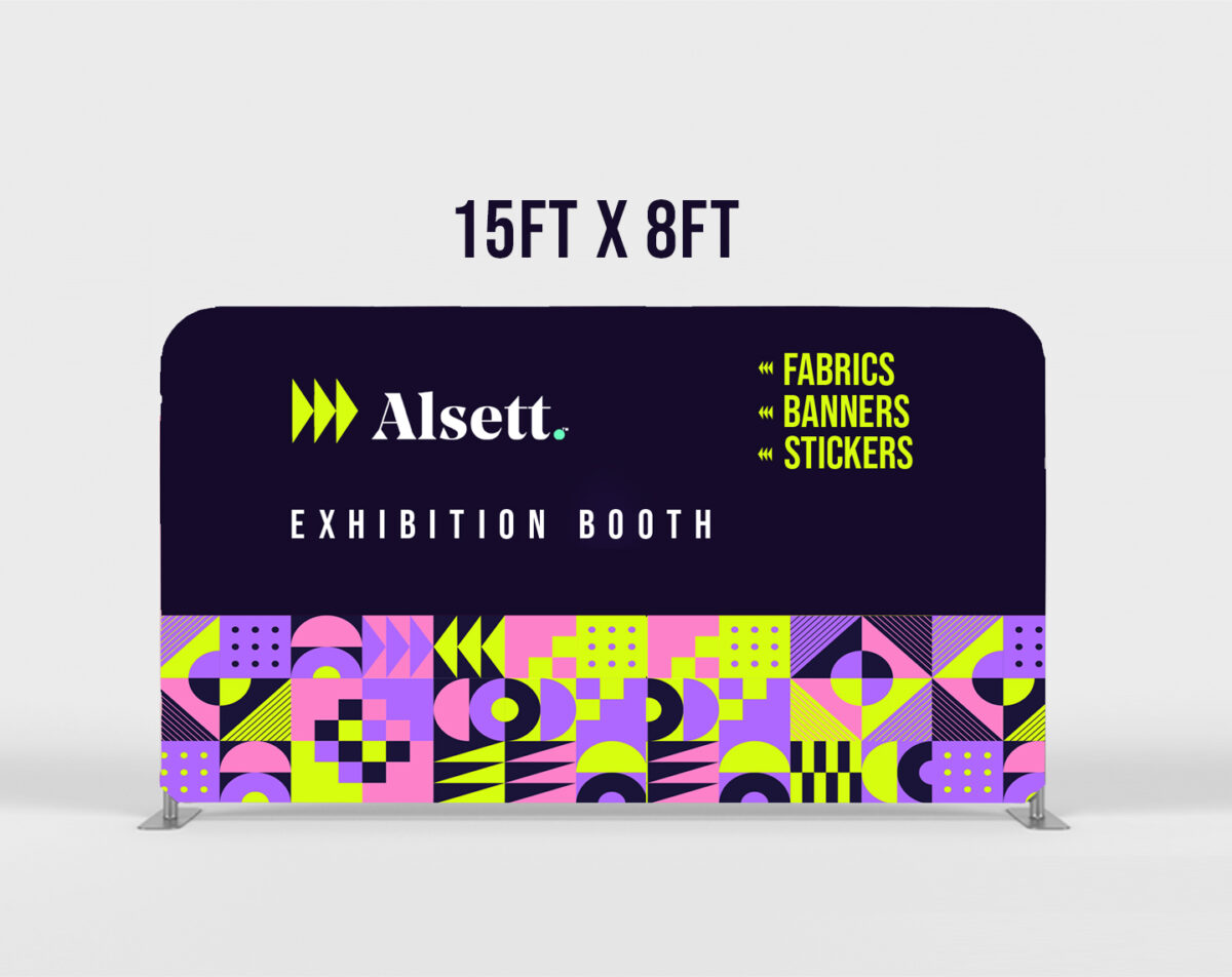 15ft x 8ft Straight Tension Fabric Stand - Perfect for Las Vegas Exhibitors - Image 1