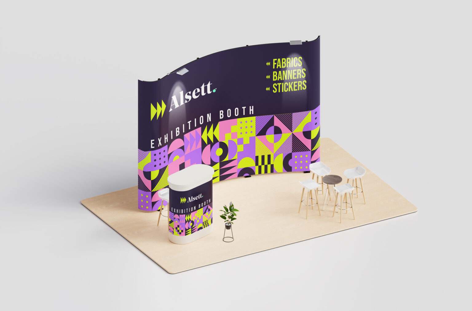 Alsett Curve Velcro Fabric Pop Up Display 10ft - Premium Branding, Easy Setup, Fast Delivery - Image 1