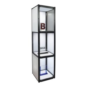 Twist Portable Display Cabinet With 3 Shelves